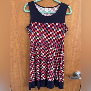 Kaileigh Pink and Blue Geometric Dress